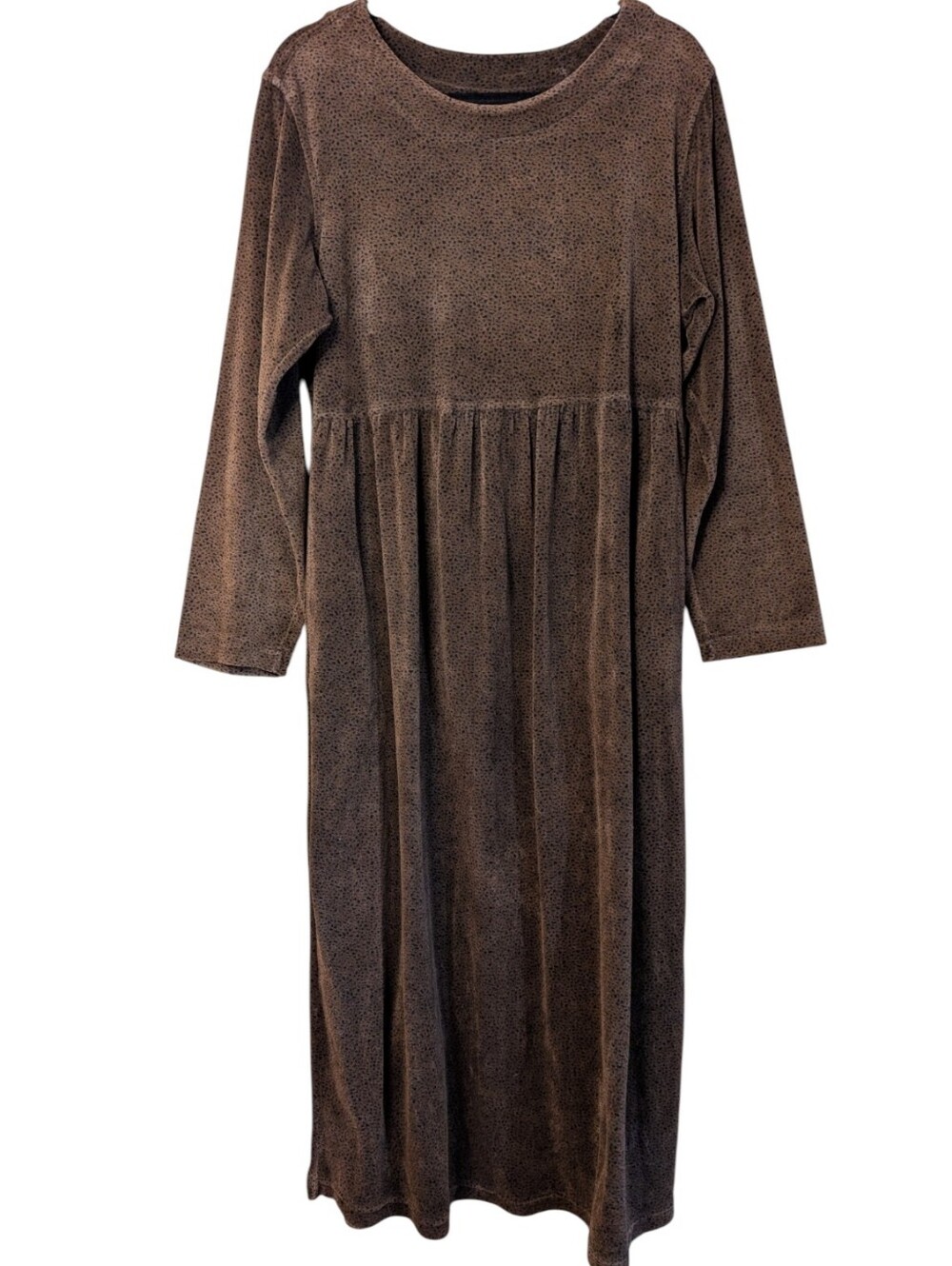 Capacity vintage 90s velour maxi dress geometric print Empire Waist modest Large